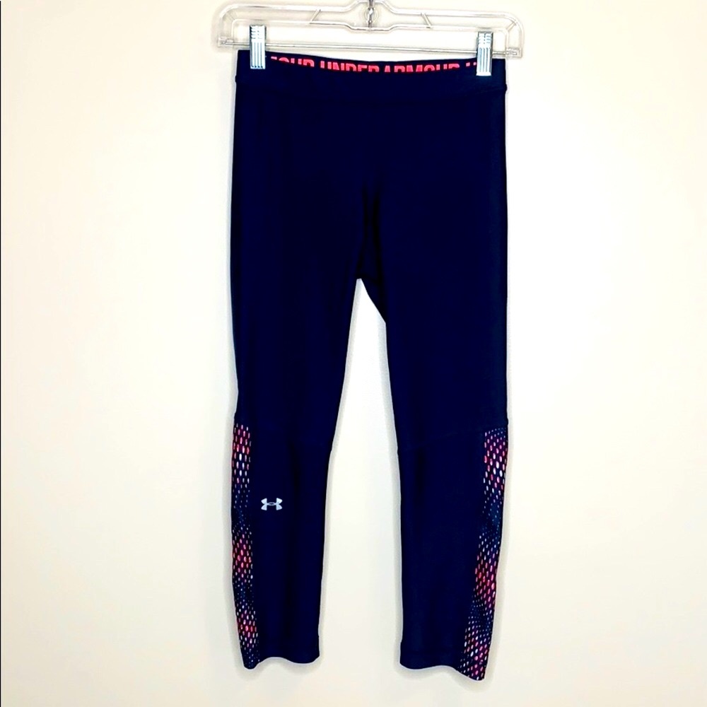 Under Armour | Navy Blue Compression Workout Pants Brand Name Elastic Waist GYM